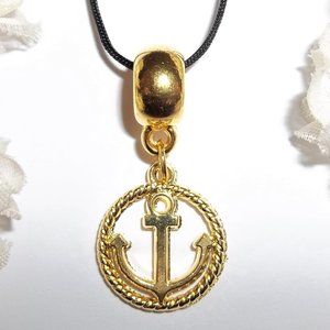 Gold Anchor Necklace Nautical Beach Theme Fashion Jewelry Adjustable Length C567
